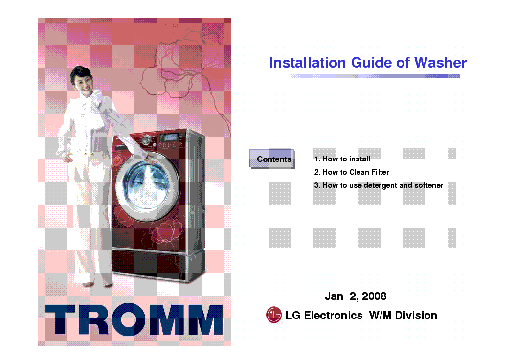 Lg Tromm Washer Parts Manual